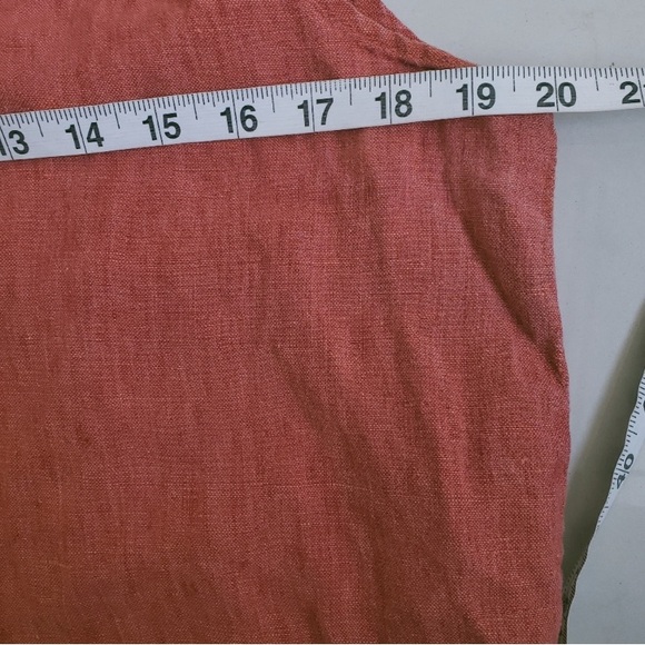 Flax Linen Orange Relaxed Fit Sleeveless Top - Picture 5 of 5